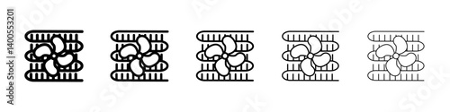 Condenser coil icon Symbol mark in Outline style