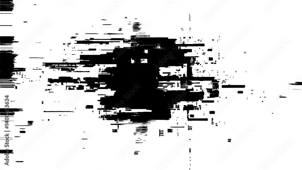 Abstract distorted black, white motion glitch overlay effect distress texture. Black grunge, white background. Abstract distorted black, white motion glitch overlay effect distress texture. Black grunge, white background.