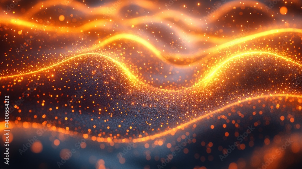 gold abstract background with glowing particles wave motion depth futuristic design energy light sparkles gold abstract background with glowing particles wave motion depth futuristic design energy light sparkles