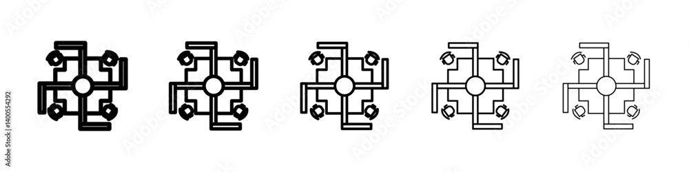 Cubicle icon Symbol mark in Outline style Cubicle icon Symbol mark in Outline style