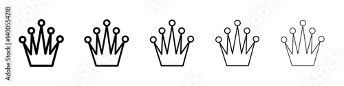 Crown icon Symbol mark in Outline style