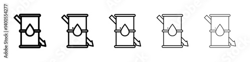 crude oil price decraese icon Symbol mark in Outline style
