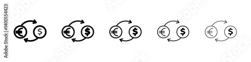 Currency exchange icon Symbol mark in Outline style