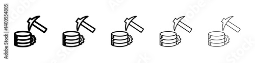 data mining icon Symbol mark in Outline style