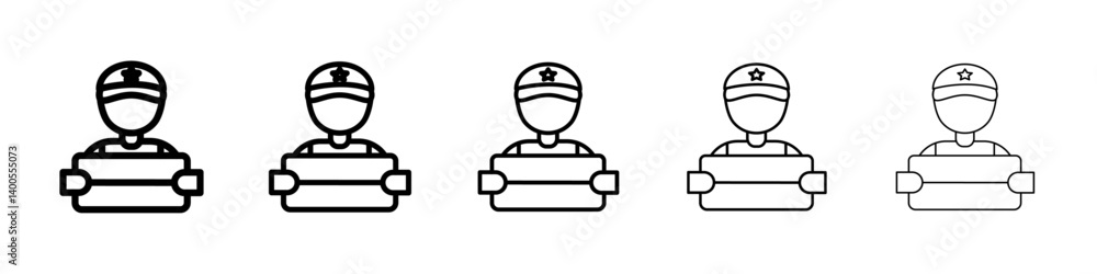 delivery man icon Symbol mark in Outline style delivery man icon Symbol mark in Outline style