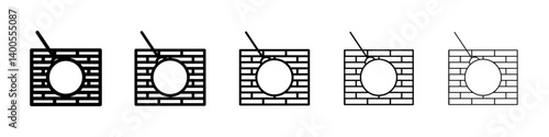 demolition icon Symbol mark in Outline style