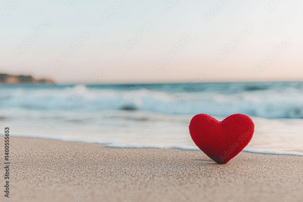 A heart-shaped stone rests on the beach with gentle waves in the background, symbolizing love and nature. A heart-shaped stone rests on the beach with gentle waves in the background, symbolizing love and nature.