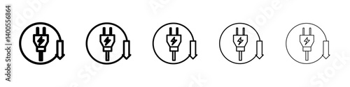Energy reduction icon Symbol mark in Outline style