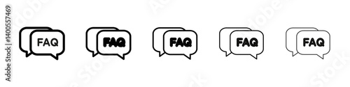 FAQ icon Symbol mark in Outline style