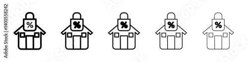 Fixed rate mortgage icon Symbol mark in Outline style