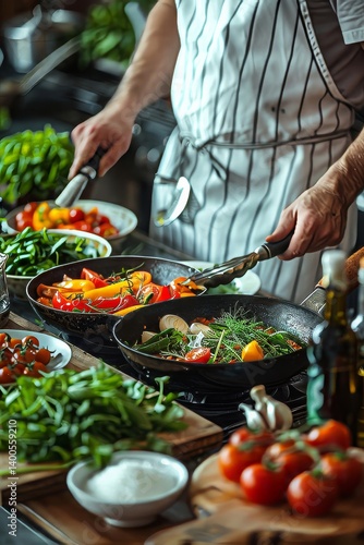 A skilled chef guiding a virtual cooking session, sharing techniques and tips that cater to both beginners and culinary experts.