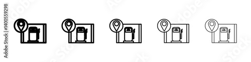 Gas station icon Symbol mark in Outline style