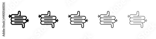 Gut constipation icon Symbol mark in Outline style