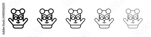 Hand puppet icon Symbol mark in Outline style