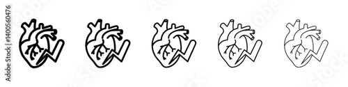 Heart attack icon Symbol mark in Outline style