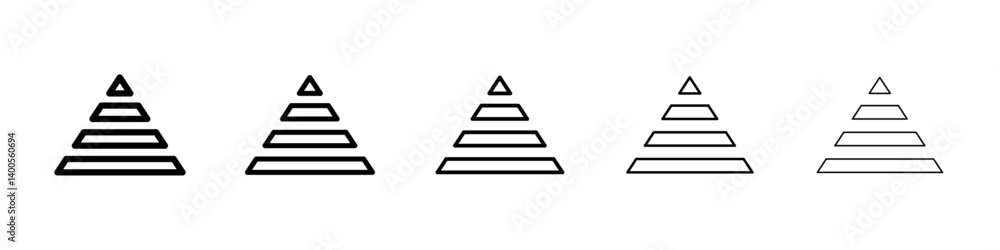 Hierarchy pyramid icon Symbol mark in Outline style Hierarchy pyramid icon Symbol mark in Outline style