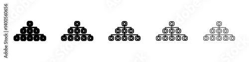 Hierarchical order icon Symbol mark in Outline style