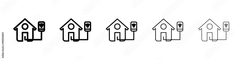 home control icon Symbol mark in Outline style home control icon Symbol mark in Outline style