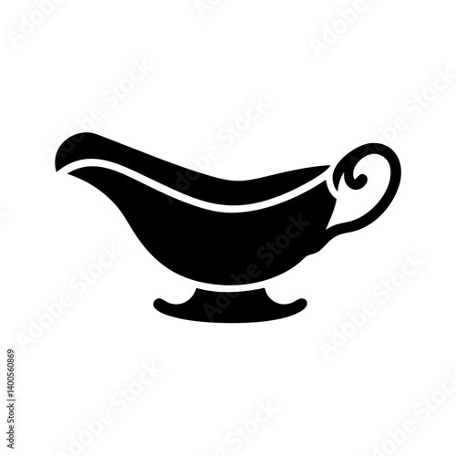 gravy boat icon, gravy boat silhouette vector illustration-simple silhouette illustration of gravy boat, perfect for gravy boat logos and icons