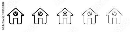 Home air humidity icon Symbol mark in Outline style