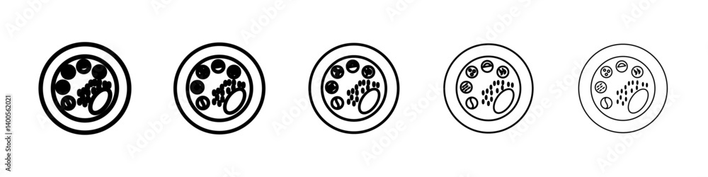 Fototapeta premium Indian thali icon Symbol mark in Outline style