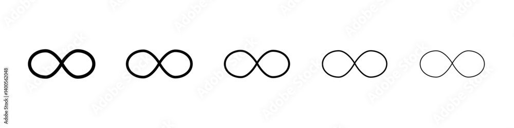 Infinity icon Symbol mark in Outline style Infinity icon Symbol mark in Outline style