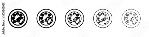 Indian thali icon Symbol mark in Outline style