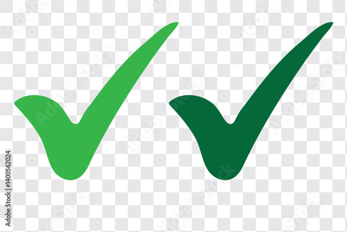 Round green tick mark ok sign vector design