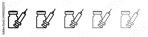 insulin injecting icon Symbol mark in Outline style