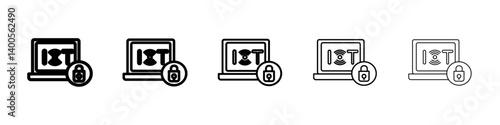 IOT security tools icon Symbol mark in Outline style