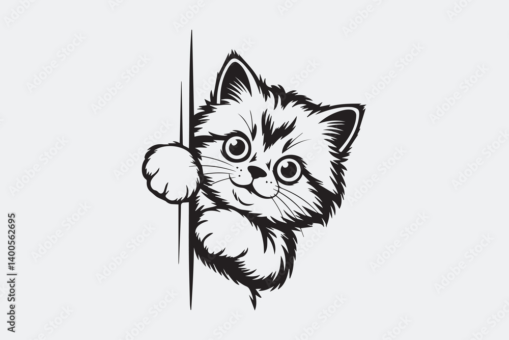Obraz premium cute kitten illustration vector