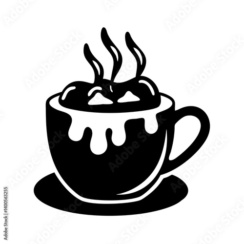 hot chocolate icon, hot chocolate silhouette vector illustration-simple silhouette illustration of hot chocolate, perfect for hot chocolate logos and icons
