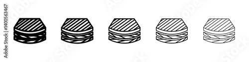 layer of fabric icon Symbol mark in Outline style