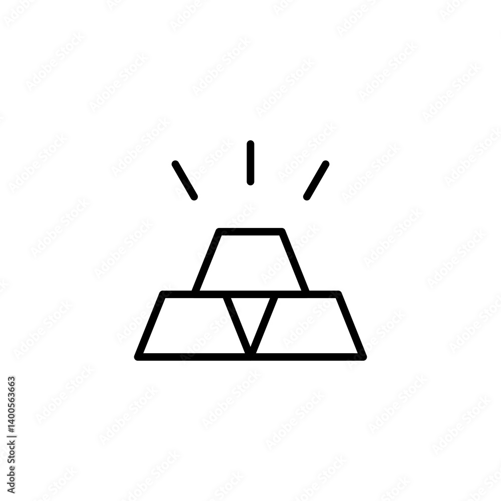 Gold Bar Icon Vector. Gold Bar Vector Icon in line style design. Symbol of Gold Bar. Vector illustration. Gold Bar Icon Vector. Gold Bar Vector Icon in line style design. Symbol of Gold Bar. Vector illustration.