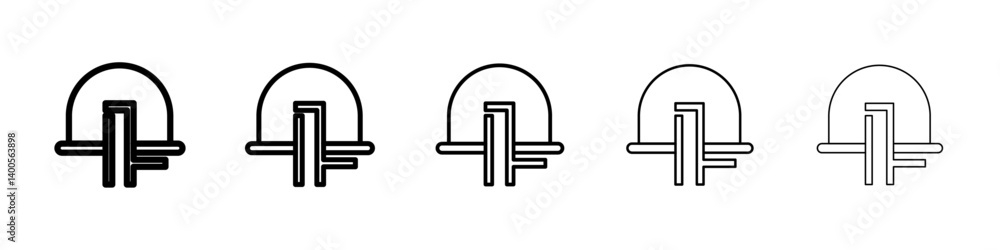 light emitting diode icon Symbol mark in Outline style light emitting diode icon Symbol mark in Outline style