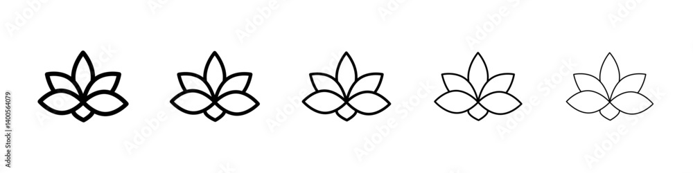 Lotus icon Symbol mark in Outline style Lotus icon Symbol mark in Outline style