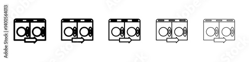 Loading laundry icon Symbol mark in Outline style