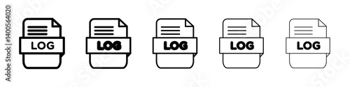 log file icon Symbol mark in Outline style
