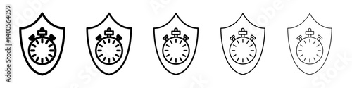 Long term protection icon Symbol mark in Outline style