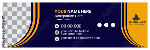 Clean and Creative email signature - Personal social media cover page design with an author photo place.
