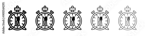 Lunchtime icon Symbol mark in Outline style