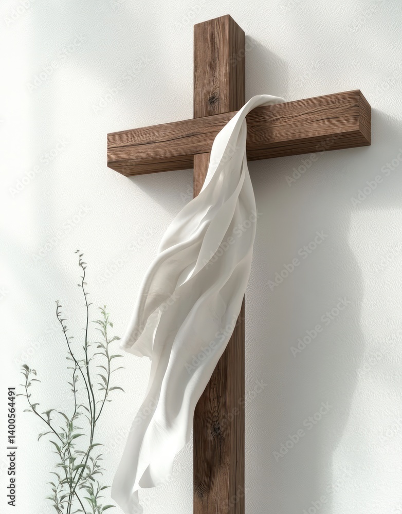 Christian Cross Symbolizing Resurrection, Life After Death, Hope, Faith, and Spiritual Beliefs