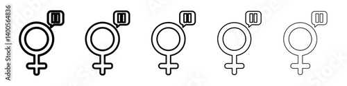 Menopause symbol Symbol mark in Outline style