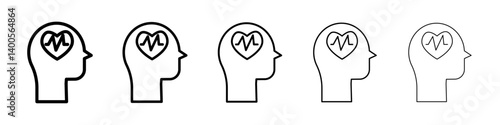 Mental disorder icon Symbol mark in Outline style