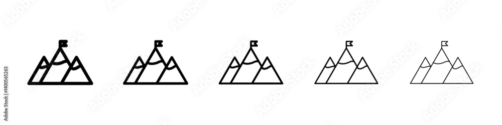 Mission icon Symbol mark in Outline style Mission icon Symbol mark in Outline style