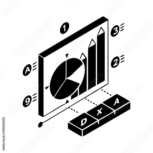 kpi chart icon, kpi chart silhouette vector illustration-simple silhouette illustration of kpi chart, perfect for kpi chart logos and icons