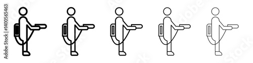 Mite disinfectant man icon Symbol mark in Outline style
