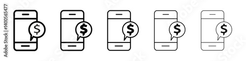 Mobile payment icon Symbol mark in Outline style