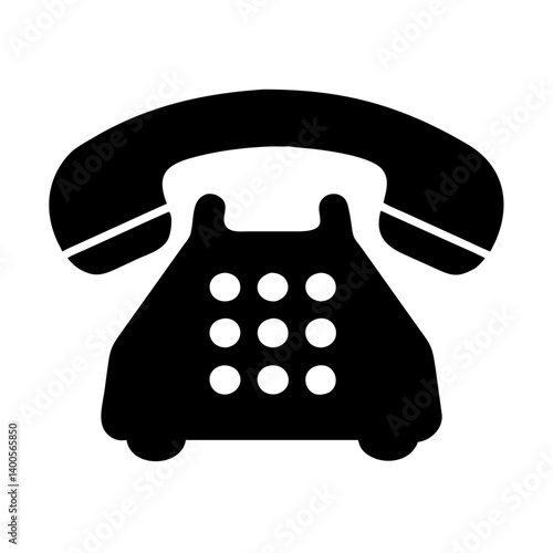 landline phone icon, landline phone silhouette vector illustration-simple silhouette illustration of landline phone, perfect for landline phone logos and icons