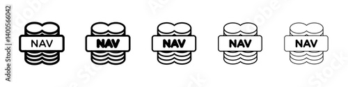 Net asset value icon Symbol mark in Outline style